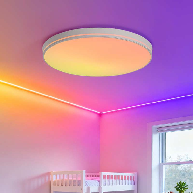 Lámpara de techo del dormitorio, gafas de luz inteligentes, luminoso y colorido, luminario de estudio, lámpara Zhongshan 118L