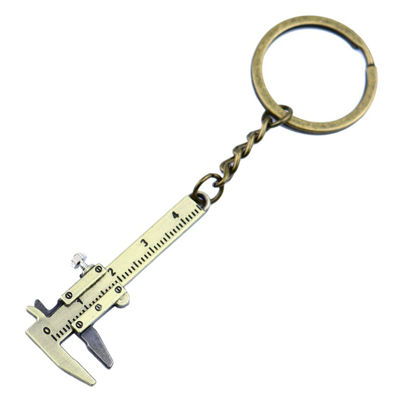 Calibrador creativo llavero fábrica mini herramienta de calibrador Vernier calibrador instrumento de medición llavero tornillo ajustable