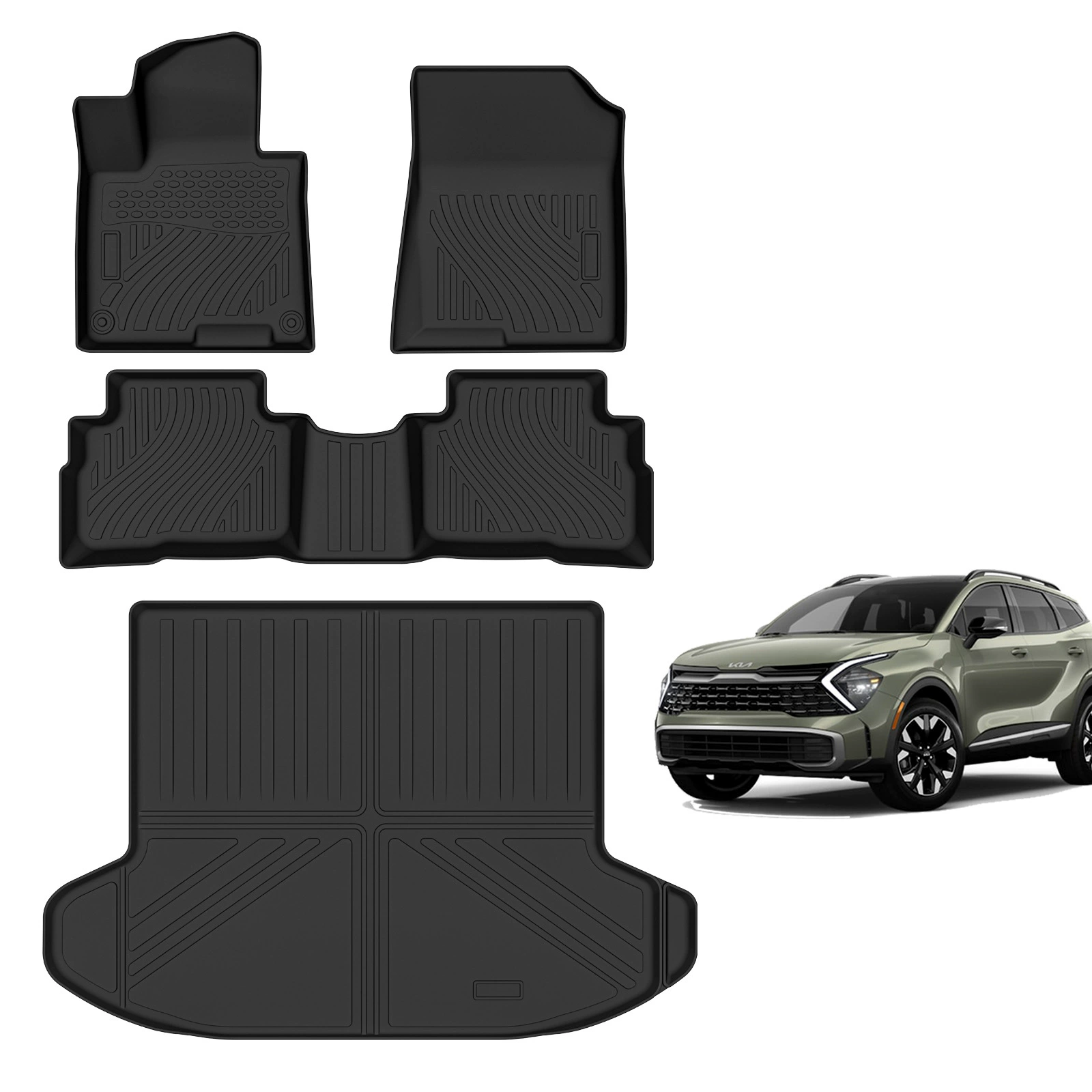 Подходит для Kia Sportage 23-24: коврики TPE для салона и багажника, прямые поставки из-за рубежа.