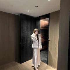 夫人不爱荔枝「香芋垂耳兔」清冷浅灰紫色调 连帽皮草外套