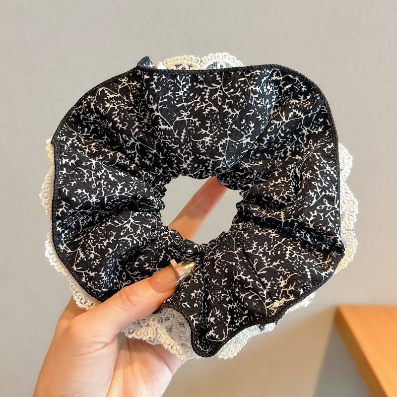 温柔蓝色清新大肠发圈超大号头绳女生高级感头花头饰皮筋发绳发饰|undefined