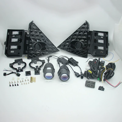 Suitable for Trumpchi Shadow Leopard 2024-Daytime running lights with dual-light fog lights suit three-color modified front bar headlights (Gündüz işıqları) - three-color-daytime-running-lights-monochrome-dual-light-fog-lights-white-light
