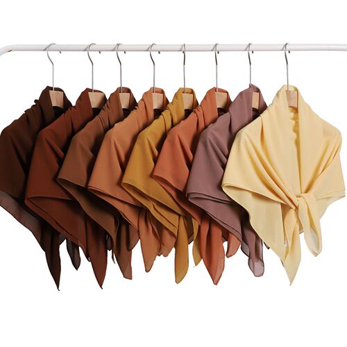 New Product Solid Color Pearl chiffon square scarf, single color chiffon pearl headband scarf, small size shawl for women