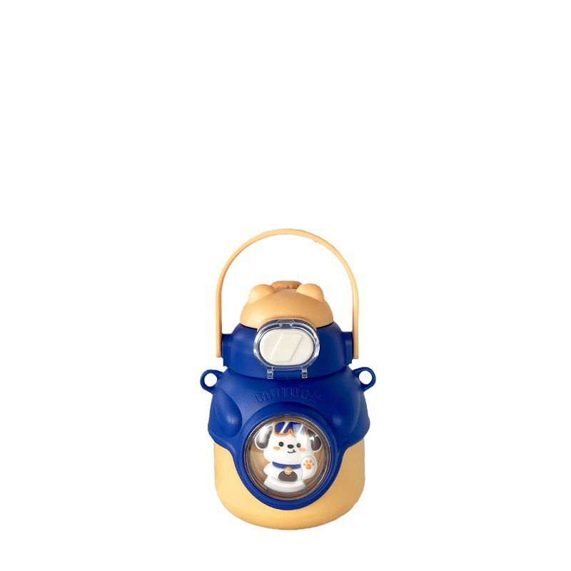 Taza de moda para niños doble boca de bebida taza de muñeca taza de agua encantadora creativa de verano viajar cinturón de viaje de gran capacidad