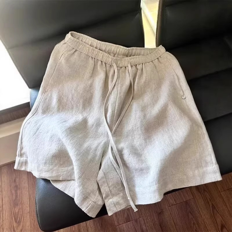 Relaxed Old Money Style Vacation Linen Shorts for Men, Summer Thin Casual Beach Shorts, Lightweight Linen Mid-Length Shorts Relaxed Old Money Style Vacation Linen Shorts for Men, Summer Thin Casual Beach Shorts, Lightweight Linen Mid-Length Shorts