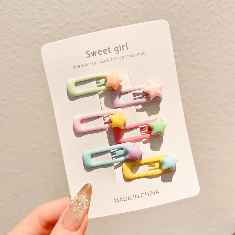 Niños clips de cabello de color lindos clips de cabello de pestaña de lado pequeño clips de cabello bebé no daña tarjeta de cabello