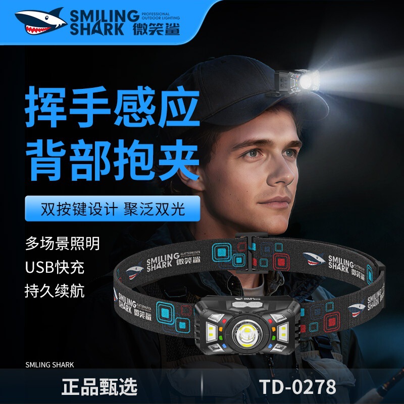 New model of outdoor lighting headlamp for construction sites, helmet clip light, large capacity, rechargeable with sensor function New model of outdoor lighting headlamp for construction sites, helmet clip light, large capacity, rechargeable with sensor function