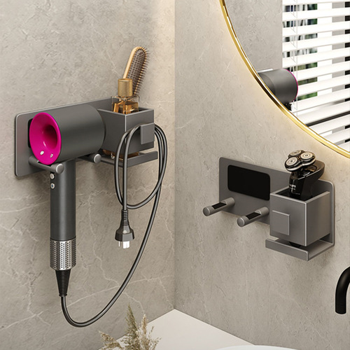 Huamanzhi hair dryer rack storage rack without punching bathroom Dyson hair dryer bracket hair dryer comb storage rack