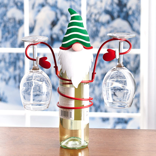 Cross-border new product Christmas wine bottle holder Holiday wine bottle glass bottle rack