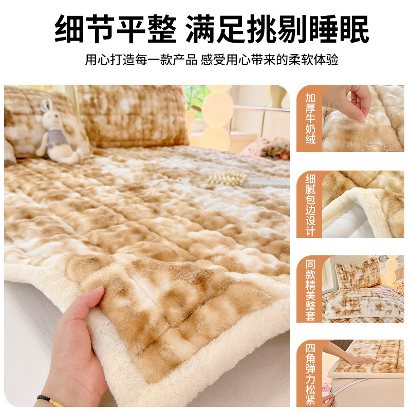 Colchón de leche colchón de terciopelo de invierno invierno estampado estampado hogar invierno grueso calentamiento dormitorio de estudiantes colchón de cama individual