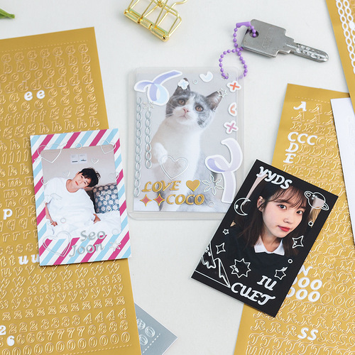 Korean Gukka Flower Style English Letter Number Sticker Small Card Instant Camera Photo Decoration Handmade Album DIY Sticker