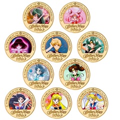 Sailor Moon commemorative coins, Suibingyue anime coins, peripheral commemorative coins, die-cast metal coins, badges