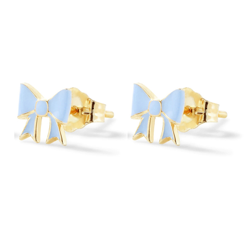 925 Sterling Silver Material 1 Pair 925 Sterling Silver Bow Knot Ear Studs