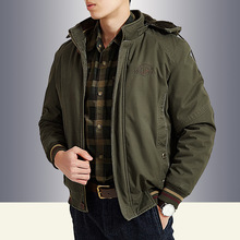 男装青年休闲冬季加大码棉衣加绒加厚夹克衫连帽保暖棉服外套8650