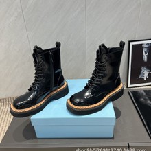 马丁靴女2025秋冬新款英伦厚底牛皮短靴薄百搭单靴黑色靴子透气夏