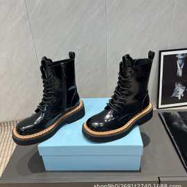 马丁靴女2025秋冬新款英伦厚底牛皮短靴薄百搭单靴黑色靴子透气夏