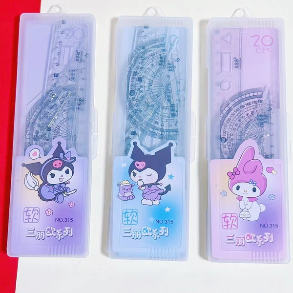 Sanrio, transparent ruler, set, 4 piece set