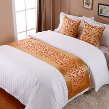 床尾巾酒店床旗民宿床尾墊純色裝飾條賓館床上用品