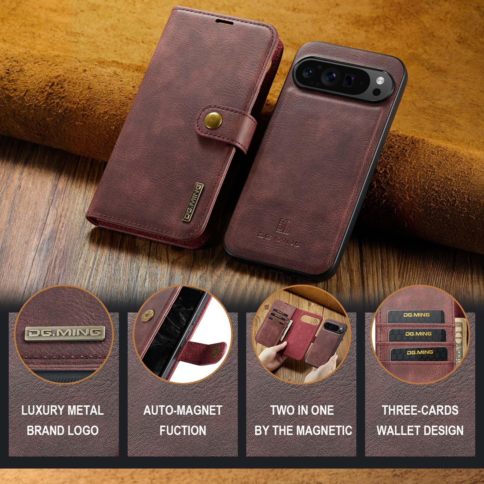 Zwei-in-Eins-Gehäuse für Google Pixel 9 Pro XL Pixel 9 Pro Magnetgehäuse_voghion.com