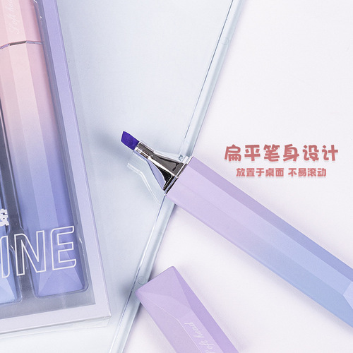 Colindamine Fluorescent Pen Soft Tip High-End Gradient Color Student Highlighter Eye-Caring Fluorescent Pen