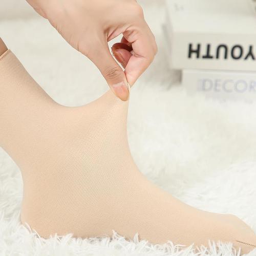 Snow socks mid-calf solid color winter velvet thickened skin tone warm and cold-proof socks comfortable men's and women's floor socks