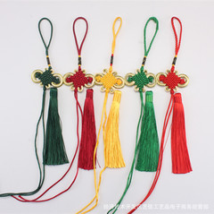 Manufacturer wholesale small Chinese knot pendant tassels eight plates gold edge Chinese knot bow car pendant