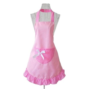 Korean-style Sleeveless Apron with Hanging Neck Household Kitchen Apron Anti-oil Stain Wooden Edge Pocket Apron Amazon Supply