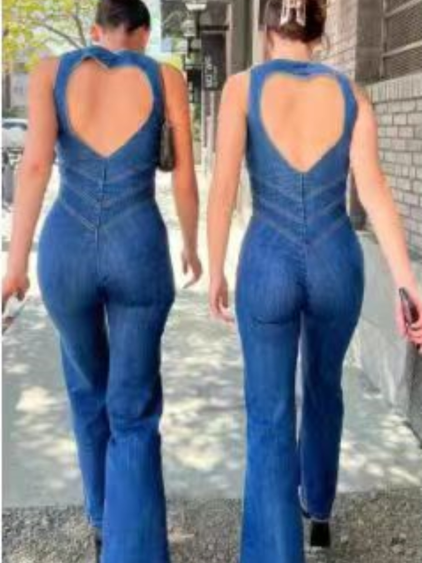 hot style spring new slim slim fashion street retro style high waist denim jumpsuit_mkmklike.com