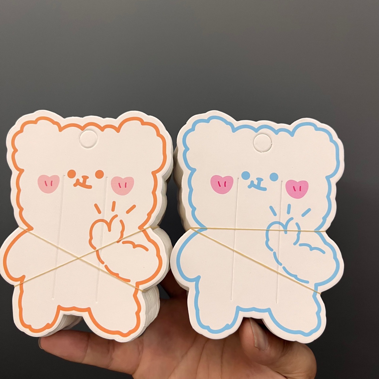 One hundred live broadcast room hair accessories cardboard wholesale bear cartoon card holder clip head diy accessories 9.3×12.2