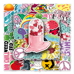 50 Melting Pattern Heart Graffiti Personalized Cross-border Trend DIY Skateboard Phone Case Luggage Sticker Waterproof