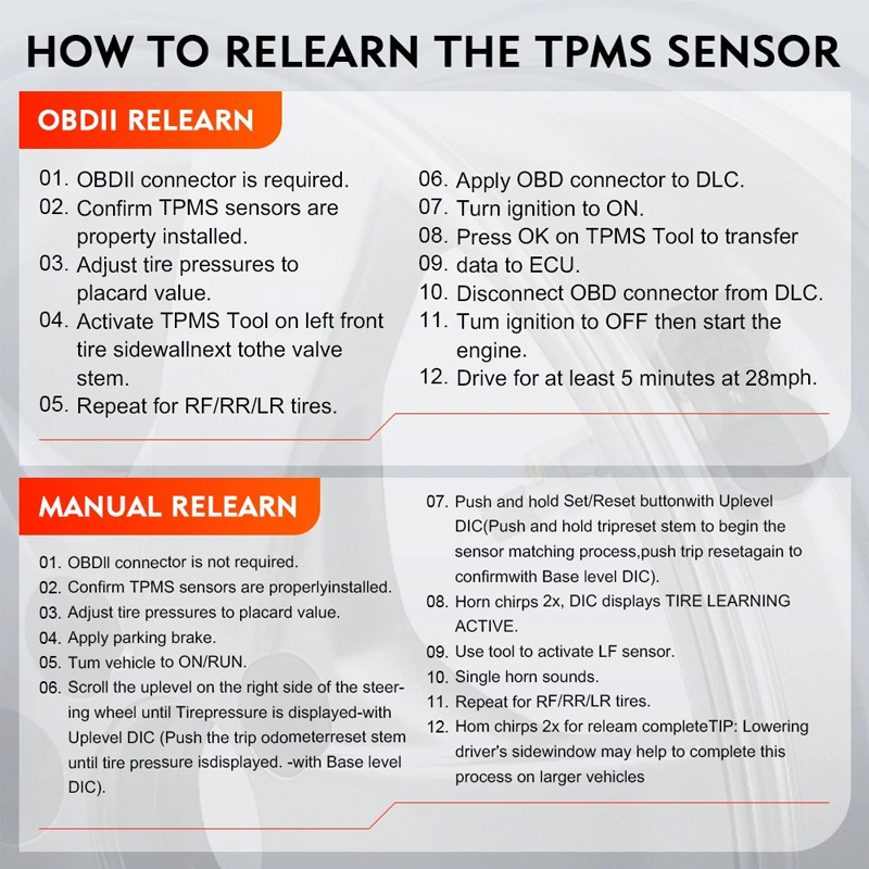 QQr TPMS Tire Pressure Sensor 433MHz Replacement for Chevy