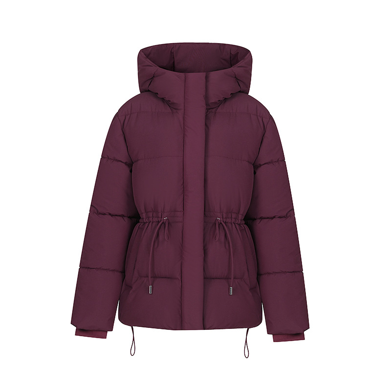 2025 abrigo de algodón de pluma invierno nueva moda versátil coreano con cuerda de tracción encapuchada cintura de pan chaqueta de algodón mujer image 5