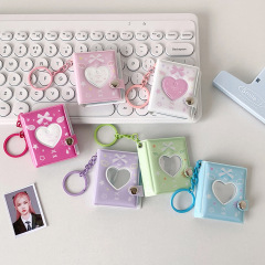 ins韓国風リボンフォトアルバム学生IDカード収納アルバムかわいいスターチ�ングカードディスプレイミニペンダントアルバム