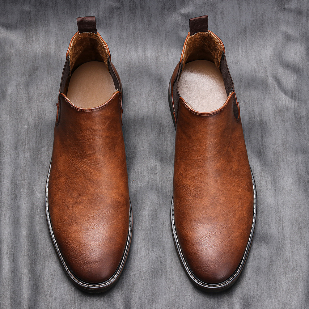 Herren Britische Herrenschuhe Polnische Farbe Mode Retro Herren Übergröße Stiefeletten Stiefeletten_voghion.com