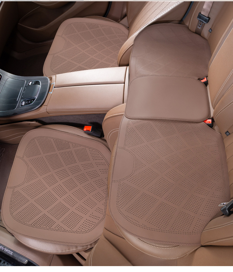 2025 new ultra-thin car seat cushion for all seasons universal nappa leather ventilated and breathable seat cushion advanced sense half cushion