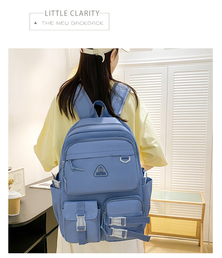 GUIYU Trendy Backpack Set For Middle School - Spacious Canvas Bookbag With Crossbody Strap, Ergonomic Shoulder Support_voghion.com
