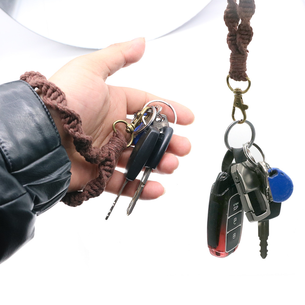 Bag Pendant, Keychain Classification 1 Piece Quantity Fashion Solid Color Twist Cotton Rope Unisex Bag Pendant Keychain 1 Piece