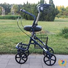 ✅老年折叠购物成人滑板车老人可携式手推车四轮可推可坐助行车买