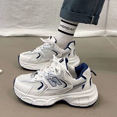 新款四季女鞋韩版时尚系带网布休闲透气小白鞋阿甘运动鞋批发现货