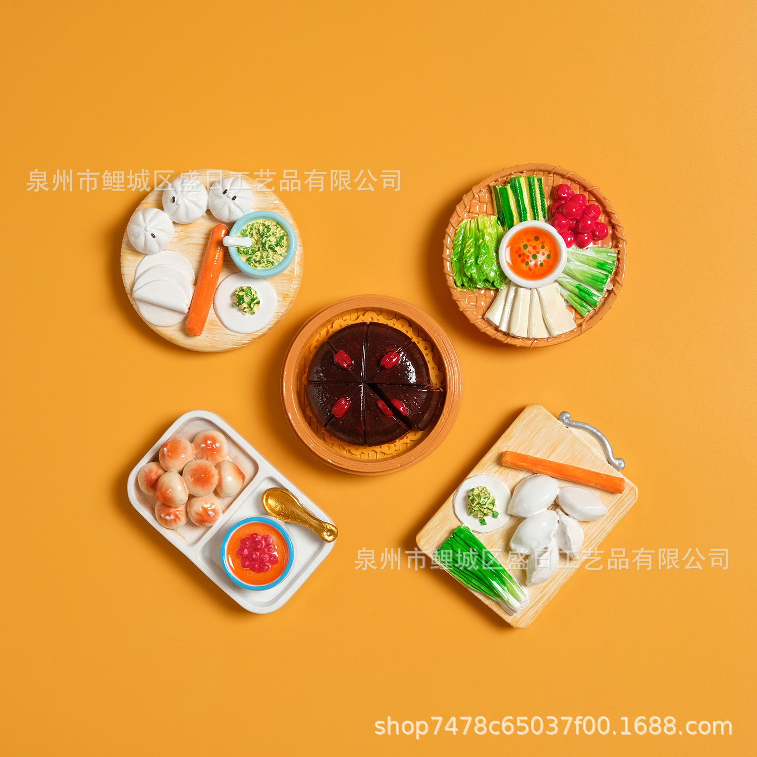 新款食玩包子饺子板树脂冰箱贴家居装饰贴礼品 旅游品 特色菜厂家
