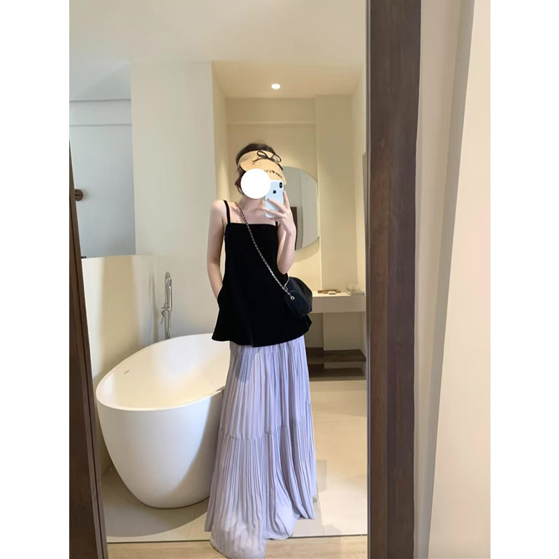 紫色半身裙 春夏年新款裙子中长款仙气大摆a字裙半身裙女装|undefined