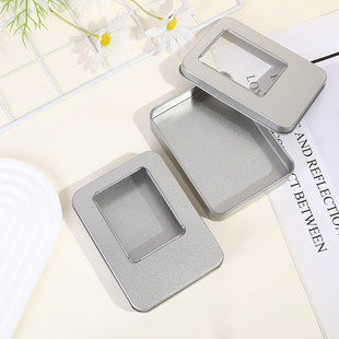 Creative new perspective window iron box 115*85*23mm storage tinplate jewelry gift box
