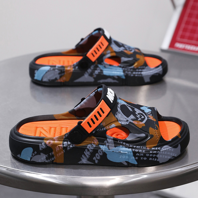 Sandalias y pantuflas de distribución transfronteriza para hombres, ropa exterior de verano, suela gruesa, sensación de mierda, sandalias de playa, tendencia, conducción de dos manos, talla grande