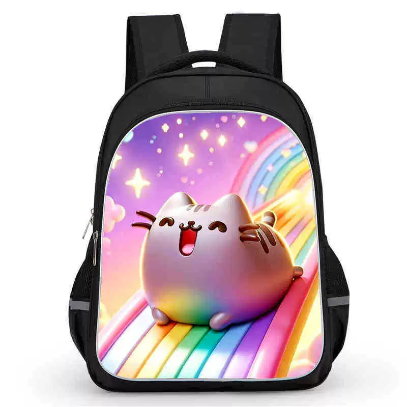 Рюкзак учебный Pusheen Fat Jimao с принтом периферийного типа, через стекло, зарубежная торговля, школьный рюкзак