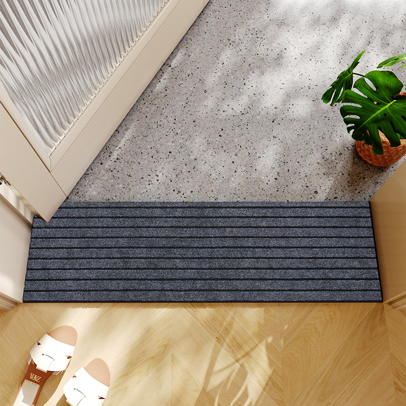 Umbral alfombra de piso de piedra puerta de entrada alfombra de banda larga ultra estrecha puerta de entrada baño inodoro estriado vertical absorción de agua alfombra
