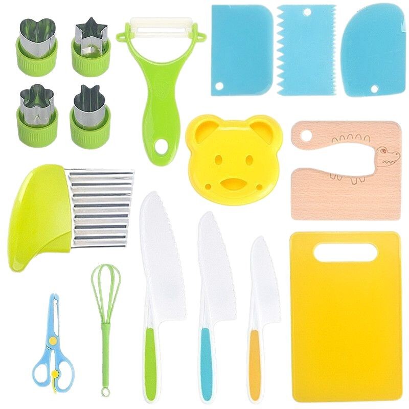 在庫あり卸売アマゾン同じ子供用安全ナイフプラスチックナイフ早期教育プラスチックままごとキッチンナイフセット|undefined
