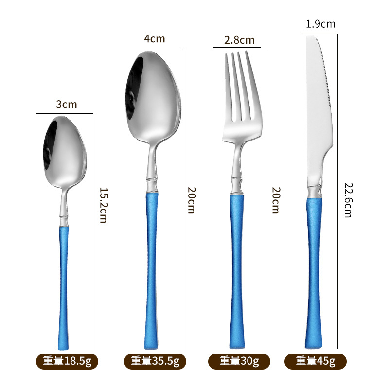 Azul Plata-Set de 4 piezas