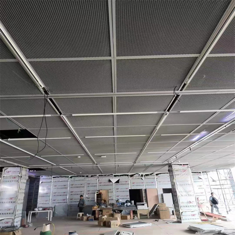 铝单板拉伸网 天花吊顶菱型网孔材料 网吧KTV门头装饰异型铝网板