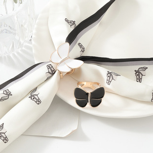 Butterfly Silk Towel Buckle High-grade Metal Oil Dropping Multifunctional Buckle Coat Waist Buckle Summer Shawl Anti-slip Buckle Accessories