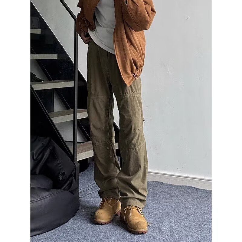 美式机能暴雨级防水冲锋裤男卡其色耐磨工装裤户外速干徒步登山裤